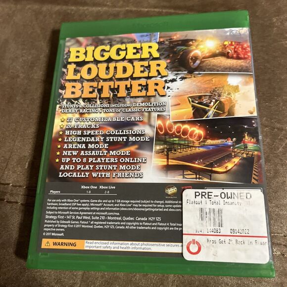 FLATOUT 4 Total Insanity XBOX ONE Video Games Arcade Racing NEED FOR SPEED - Picture 4 of 4